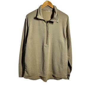 ADS Polartec US Army Shirt Men XL Tan Layering Quarter Zip Thumb Hole Made USA